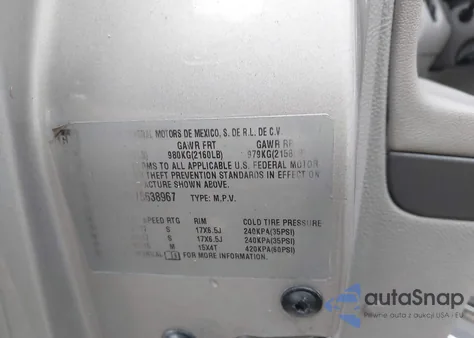 2007 Chevrolet Hhr Lt из США, поврежденный, VIN 3GNDA33P87S638967